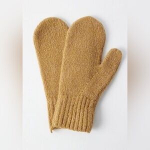 Acne Studios Kivona Wool-Blend Knit Mittens in Camel Brown